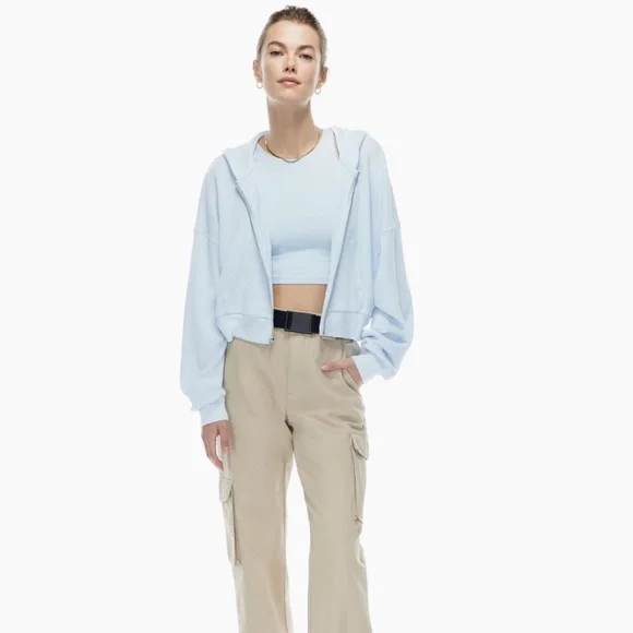 Aritzia tna waffle boxy hoodie - Picture 1 of 5